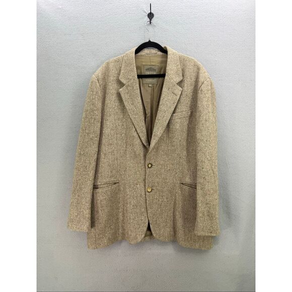 Vintage Structure Le Collecioni Mens Silk Wool Single-Breasted Tweed Blazer XL M - Picture 1 of 12